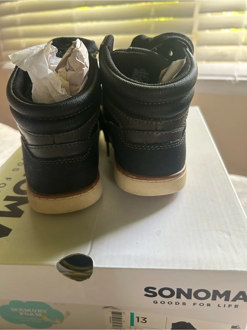 Kohl's SONOMA Kids' Black High-Top Boots with Tan Trim